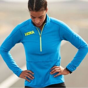Hoka Women’s 1/2 Zip Midlayer Blue Large L Performance